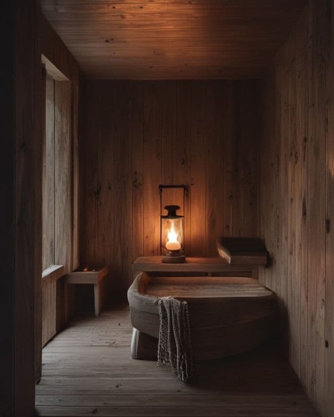 Warme Sauna-Atmosphäre